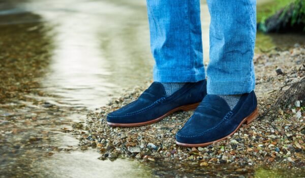 William - Dark Navy Suede Loafer - Image 5